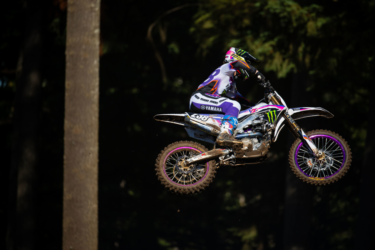 Haiden Deegan won his first 1-1 on Saturday and closed to just three points of the standings lead in the 250 Moto class. Photo courtesy MotoCross/Dan Beaver.